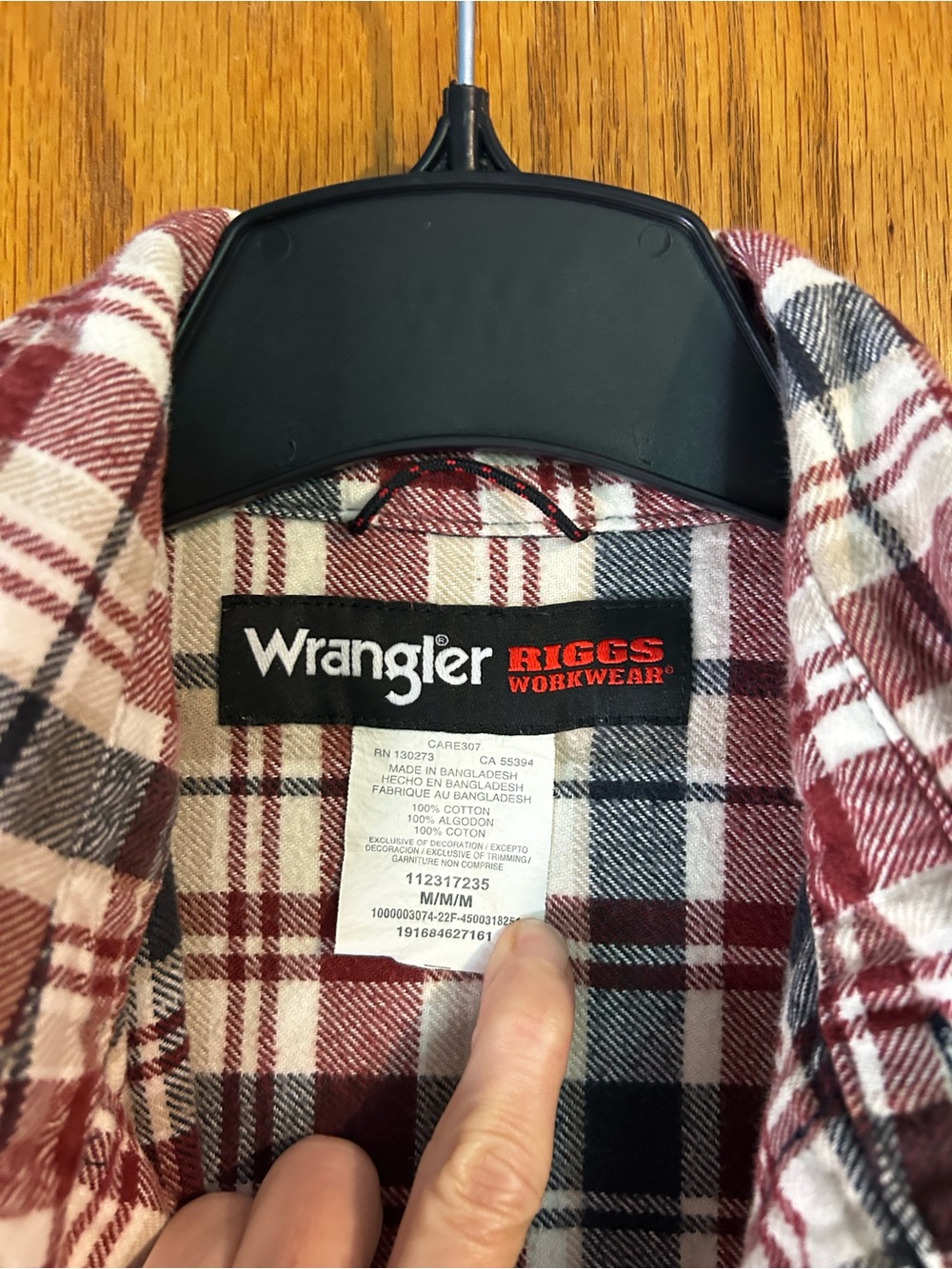Wrangler Riggs Workwear Plaid Flannel Button Down Work Shirt Men’s Medium - Picture 10 of 14
